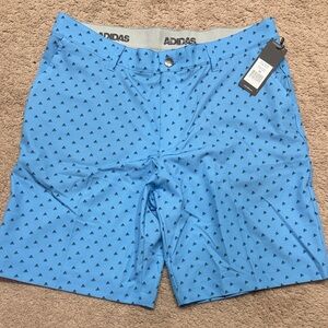 adidas Light Blue Shorts with Small Black logo  Print